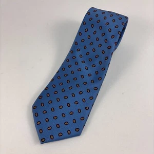 Cravatta uomo Turnbull & Asser fatta a mano in Inghilterra blu paisley seta GUM TWILL - Foto 1 di 16