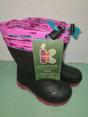Kamik Botas de Lluvia Niños Talla 9 Negro/Rosa P7459 Foto 1 de 3