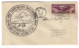 CAM 33W1 Atlanta GA - Los Angeles CA Flight 1930 Pilot Autographed ex Steiger - Picture 1 of 2