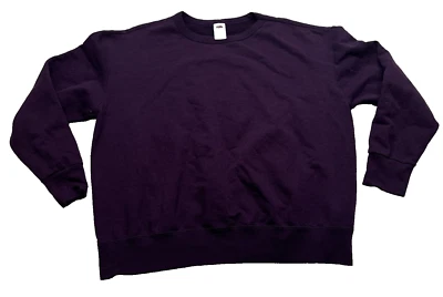 Sudadera De Colección Y2K FOTL Cuello Redondo Púrpura Mujer Grande Lisa Fruta Look En Blanco Foto 1 de 4