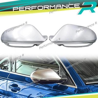 2x aluminium matt exterior mirror mirror caps for Audi A6 C7 4G S6 with SideAssist 11-19 - Image 1 of 4