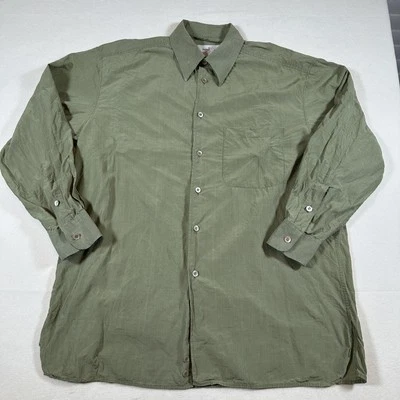 Ermenegildo Zegna Shirt Mens Large Check Button Up Made Italy Lyocell Dress - Image 1 of 4