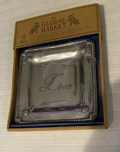 Bandeja Love tono plata mercado global hecha a mano en India NUEVO - Imagen 1 de 6