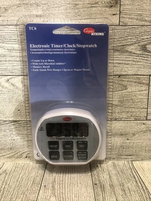 Cooper Atkins TC6  Timer Clock Stopwatch 6-Button Easel Stand or Magnetic - Image 1 of 2
