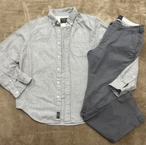 Pantalones elásticos ajustados Abercrombie 31X30 grandes Langdon abotonados LS grandes grises - Imagen 1 de 6