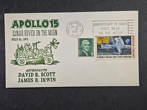1971 US Space Cover - Apollo 15 Lunar Rover on the Moon stk#A66 - Picture 1 of 3