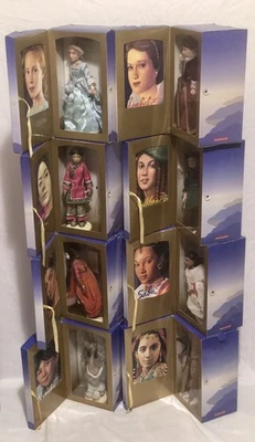 Girls Of Many Lands Dolls By American Girl 8 dolls W/boxes Books & display shelf - Image 1 of 4