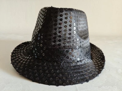 Cappello da cowboy nero con paillettes - Immagine 1 di 4