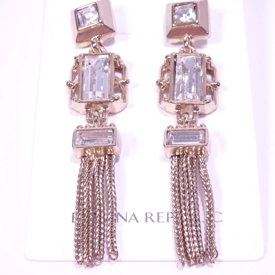 Pendientes colgantes de cristal con flecos baguette Banana Republic para mujer nuevos con etiquetas 68 Foto 1 de 4