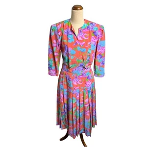 Conjunto Top Falda Doble Pecho Floral Verdadero Vintage Sin Marca Consulte Talla - Imagen 1 de 14