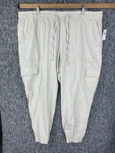Gap Women’s XXL Lightweight Cargo Drawstring Tapered Pants Sweats Linen - Picture 1 of 5