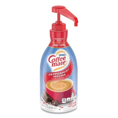 Coffee-mate 29600 1.5 L Pump Bottle Liquid Coffee Creamer - Peppermint Mocha New - Image 1 of 4
