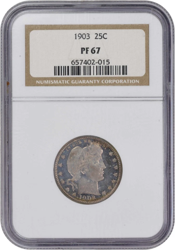 1903 Barber Silver Quarter PF67 NGC - Image 1 of 4