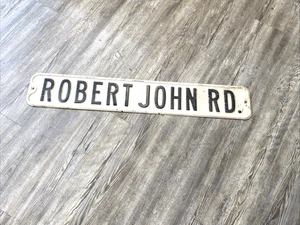 ROBERT JOHN RD Large Street Sign Metal Authentic Retired VTG bar mancave 36" - Picture 1 of 8