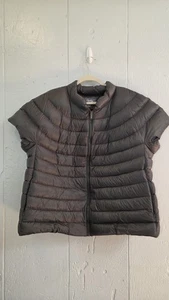 Martha Stewart Puffer Jacket Vest Women Sz 2X Green Down Quilted Short Sleeve - Picture 1 of 13
