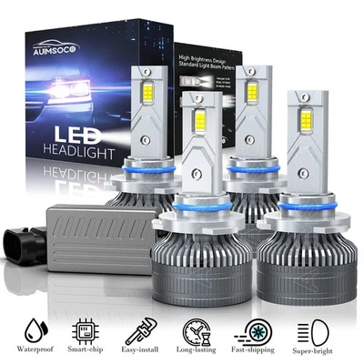 For Toyota Camry 1996 2000-2006 9006 9005 LED Headlight Bulbs White 6500K 4PCS - Imagen 1 de 4