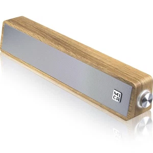 MICA Computer Speakers, Wired Computer Sound Bar, Wooden Mini Soundbar, USB P... - Picture 1 of 6