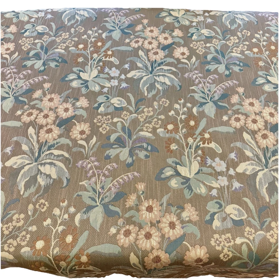 VTG Floral Jacquard Tapestry Heavy Upholstery Brown Fabric MCM Style 5.5 yd x 56 - Image 1 of 4