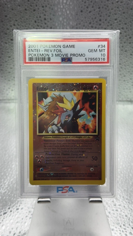 2001 POKEMON GAME MOVIE POKEMON 3 MOVIE PROMO #34 ENTEI-REVERSE FOIL PSA 10 - Image 1 of 1