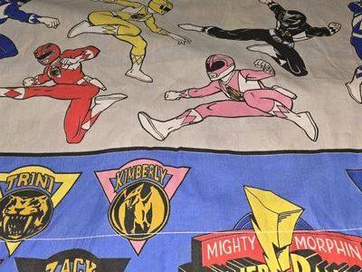 VINTAGE POWER RANGERS 1994 SABAN MIGHTY MORPHINS TWIN BED FLAT SHEET ONLY - NEW  - Image 1 of 3