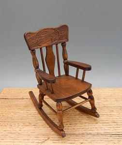 OOAK RL Carlisle Child's Antique Rocking Chair Artisan Dollhouse Miniature 1:12 - Picture 1 of 11