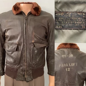 VTG Vietnam Era US Navy G-1 Flight Leather Jacket SZ. 38 Irvin B Foster ASIS - Picture 1 of 23