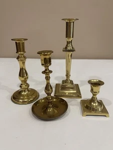 Messing Kerzenständer Vintage MCM 4er Set EUC - Bild 1 von 9