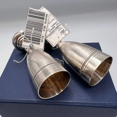 Paire de Gobelets à Liqueur Argent Massif 925 Cognac avec Boîte & Étiquette 62g - Photo 1/4