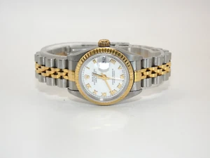 Rolex Datejust 26mm 79173 White Roman 2-Tone Yellow Gold/Steel Jubilee Watch - Picture 1 of 10
