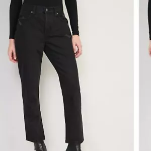 Old Navy Neu ohne Etikett Größe 2 schwarze lässige gerade schwarze Jeans mit hohem Bund - Bild 1 von 5