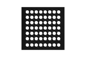 Panel de pared de metal cuadrado Elite Core EC-PNL-12-56D de 12 pulgadas con 56 orificios de la serie D - Imagen 1 de 1