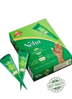 Neha 草药 Mehndi 锥形 - 100% 天然身体艺术 — 第 1/2 张图片