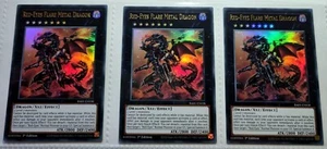 Yugioh! 3x Red-Eyes Flare Metal Dragon 1st Ed. RA01-EN038 Ultra Rare play set - Picture 1 of 1