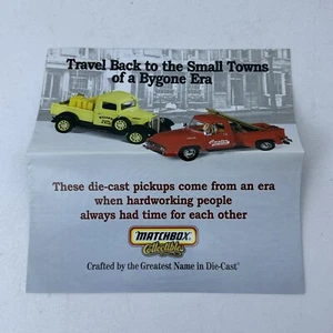 Vintage 1999 Matchbox Small Town Pickup Trucks of the Past Anzeigenkatalog - Bild 1 von 10