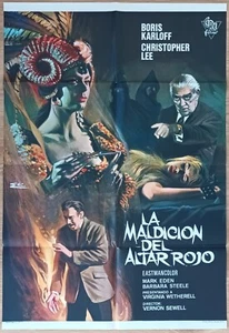 Curse of the Crimson Altar ORIGINAL Spanish '71 POSTER Boris Karloff Lee Esc art - Picture 1 of 2