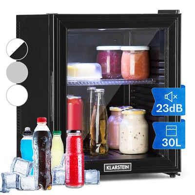 Mini Kühlschrank Glastür 32 l Getränkekühlschrank leise Minibar Hausbar schwarz - Bild 1 von 4
