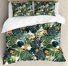 Hawaii Duvet Cover Set, Colorful Palm Trees Tropical Plants Botanical Inspiratio