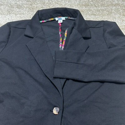 Croft & Barrow Womens Blazer Black Medium Rayon Blend One Button Pockets - Image 1 of 4