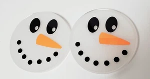 Snowman Face Resin Coaster 4 in Set of 2 - Picture 1 of 1