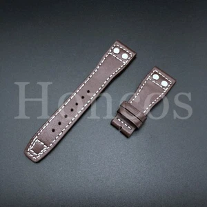 22MM KALBSLEDER UHRENARMBAND BAND FALTSCHLIESSE PASSEND FÜR IWC PILOT BRAUN - Bild 1 von 4