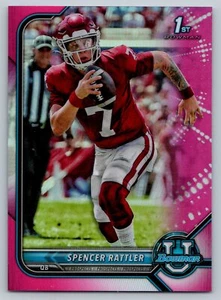 2021-22 Bowman University #28 Spencer Rattler Chrome Pink - Picture 1 of 2