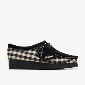 Clarks Women's Wallabee Black/White Gingham 26180672 - Picture 1 of 6