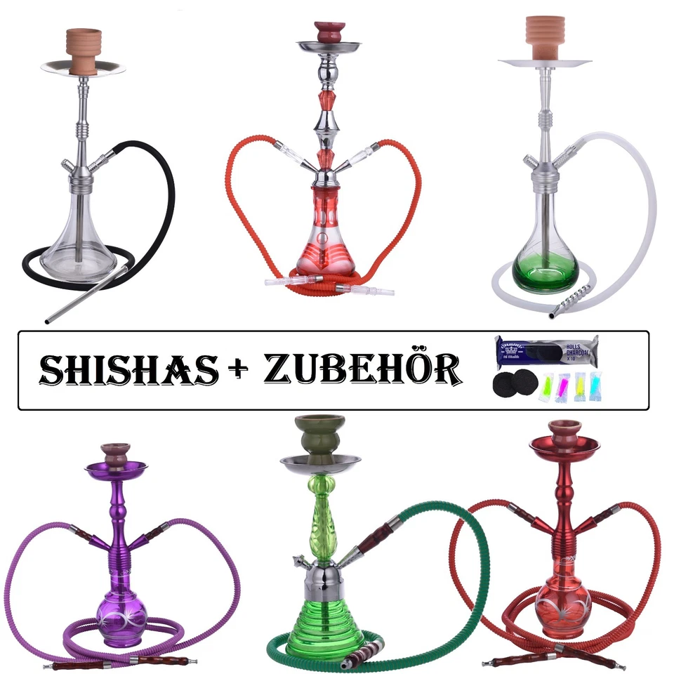 Wasserpfeife 2er Schlauch Shisha Nargile Set ca.55cm Orientalisch Hookah Aktion - Bild 1 von 4