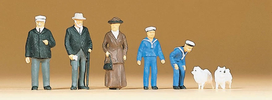 HO Preiser 12196 Old Time (c.1900) King Wilhelm II & Escorts with Dogs FIGURES  - Image 1 of 1