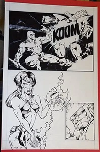 ZEN INTERGALACTIC NINJA NIRA X SEITE 22 MITTE 90ER ORIGINAL COMIC KUNST VON BILL MAUS - Bild 1 von 3