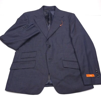 $425 Tallia Venezia Solid Blue Slim Fit Wool Suit Jacket Blazer Mens Size 40R - Image 1 of 4
