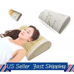 Handmade Bamboo Pillow Correction Contour Summer Cool Pillow with Pillowcase - Picture 1 of 6