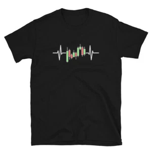 Trader Heartbeat Pulse T-shirt Trader Stock Market Trader Trading Tee - Picture 1 of 10