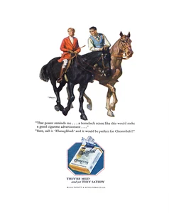 Chesterfield Cigarettes Horseback Vintage Ad Poster - 12X16/16X20/18X24/24X36 - Picture 1 of 11