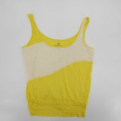 New York & Company Shirt Womens Small Yellow White Blouse Tank Sleeveless - Image 1 of 4